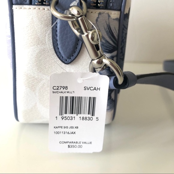 Coach Jes Crossbody Kaffe Floral White Purse - Picture 8 of 9